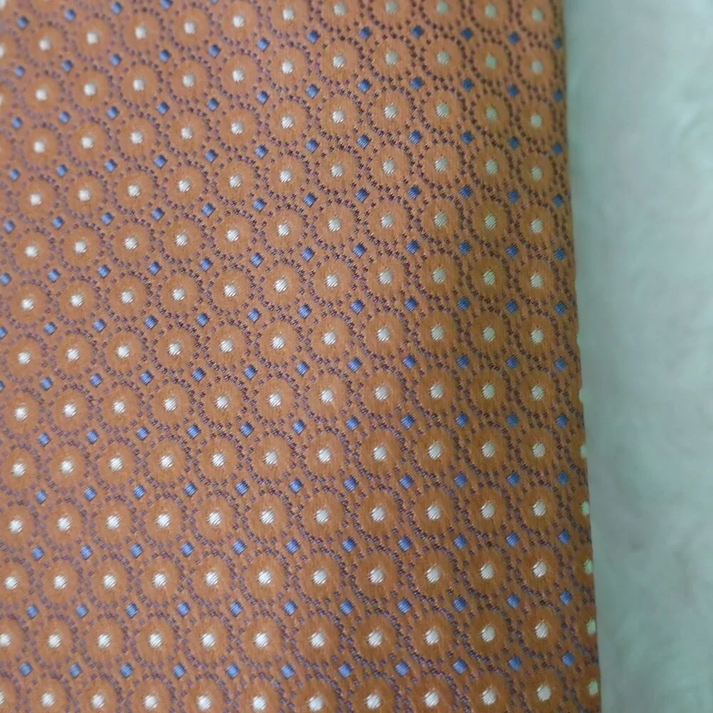 Tasso Elba 100% Silk Tie Orange Geometric Dot Pattern Classic Men's Necktie - Picture 4 of 7